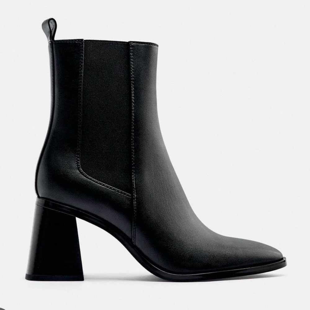 Zara Sleek Black Ankle Booties